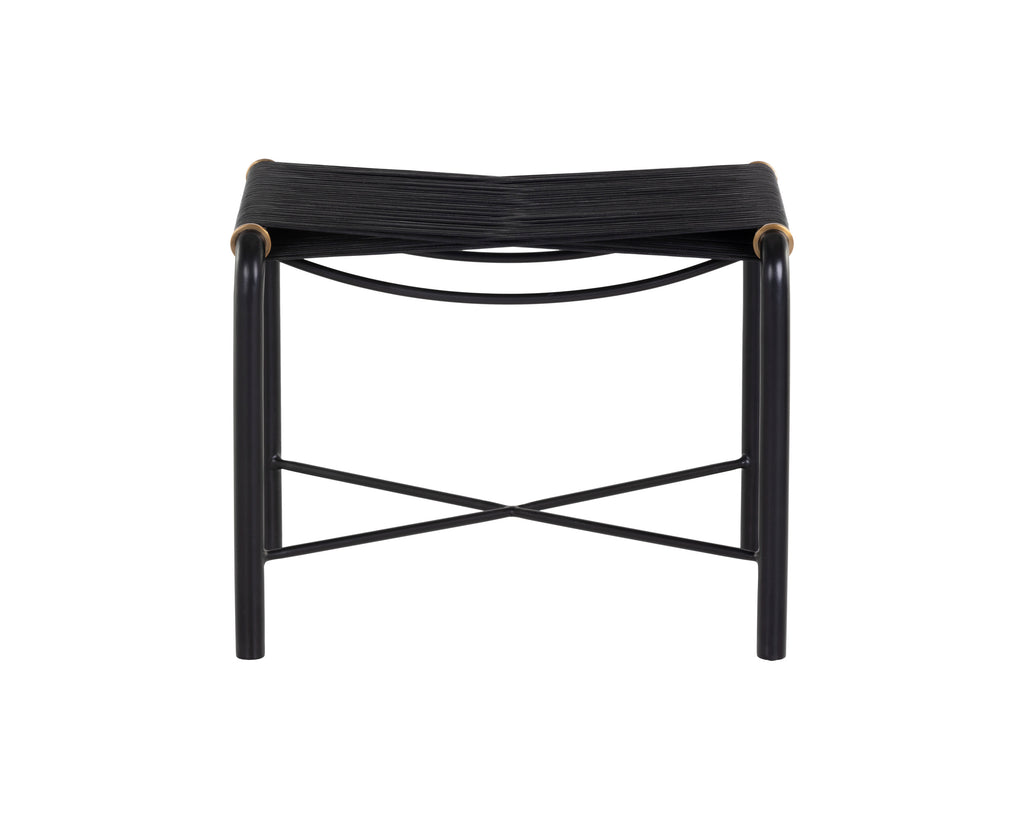 Riz Stool - Black Leather