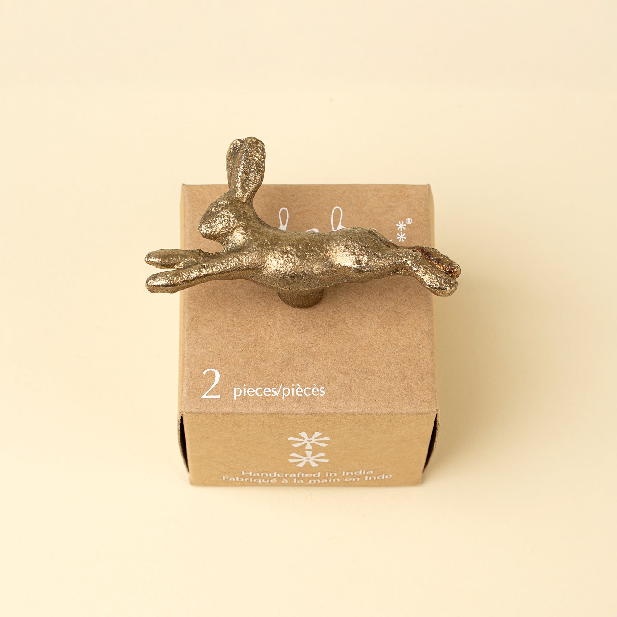 Jumping Bunny Iron Knobs S/2