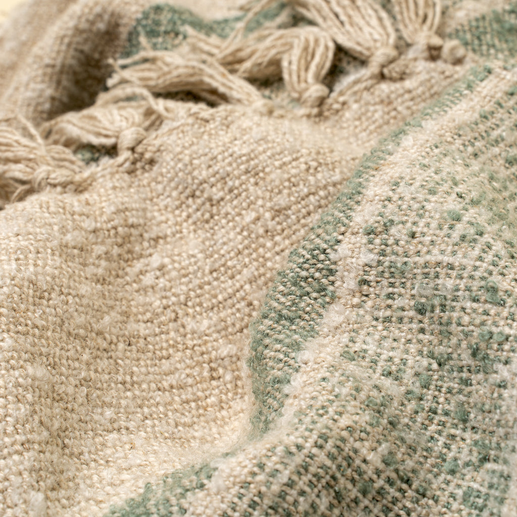 Tulum Striped Throw, Green