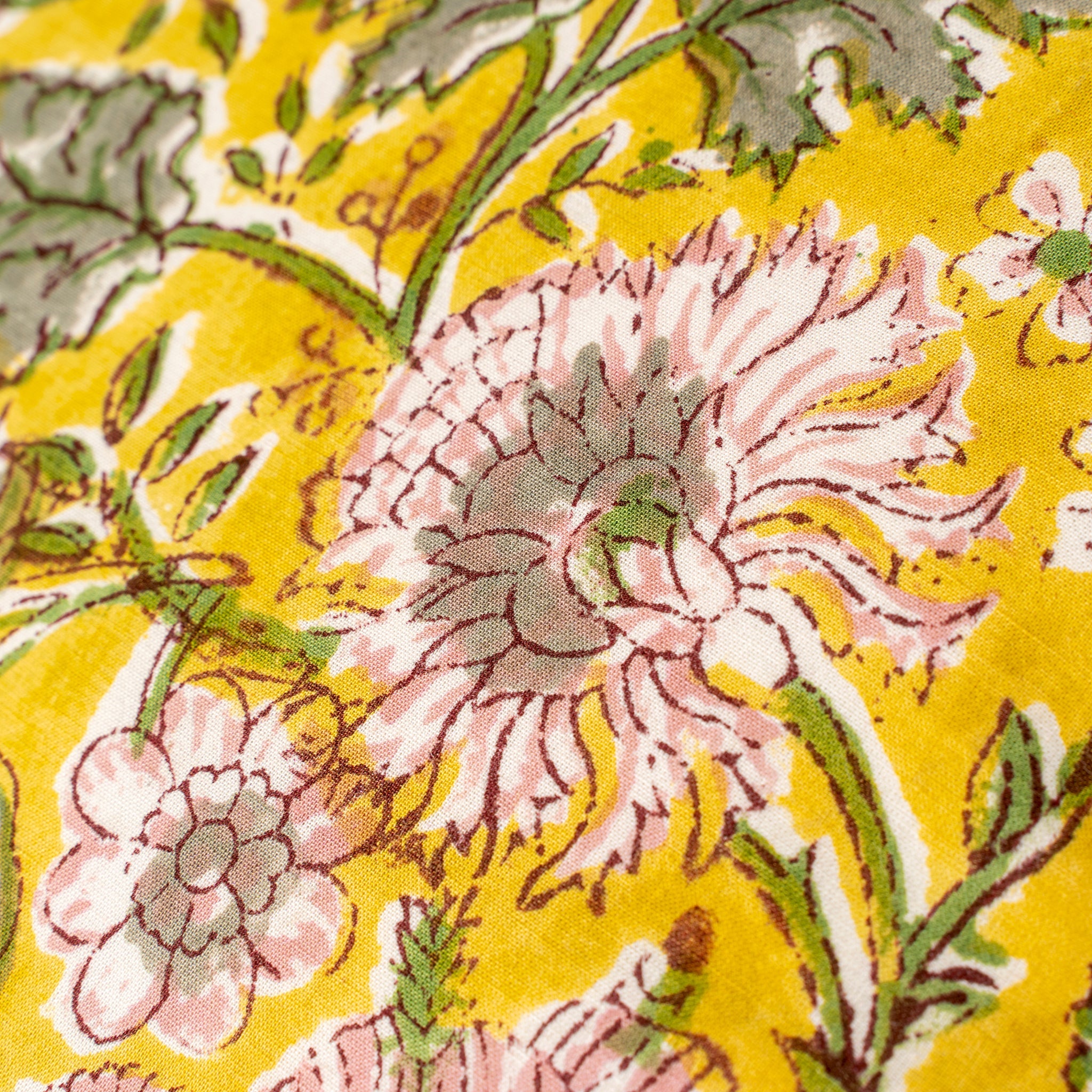 20x20 Block Print Pillow, Yellow