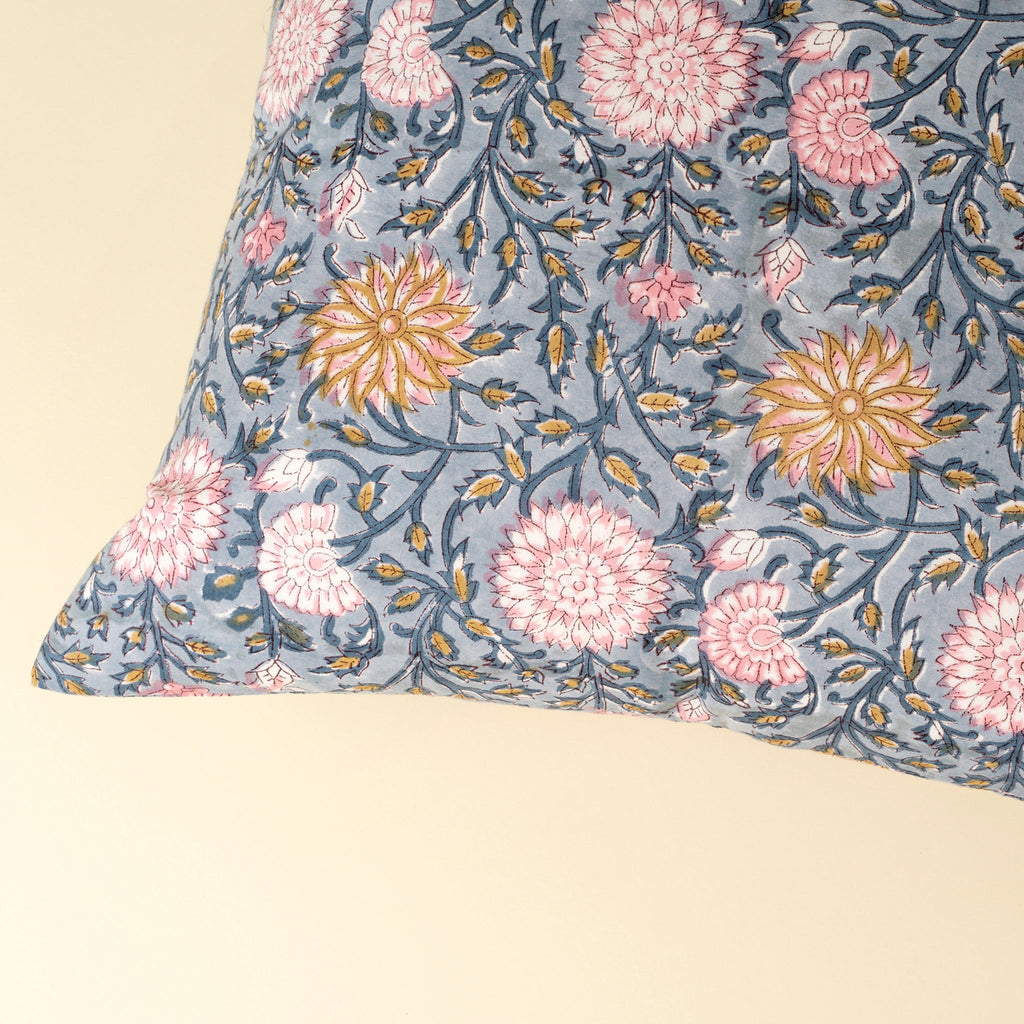 20x20 Block Print Pillow, Blue