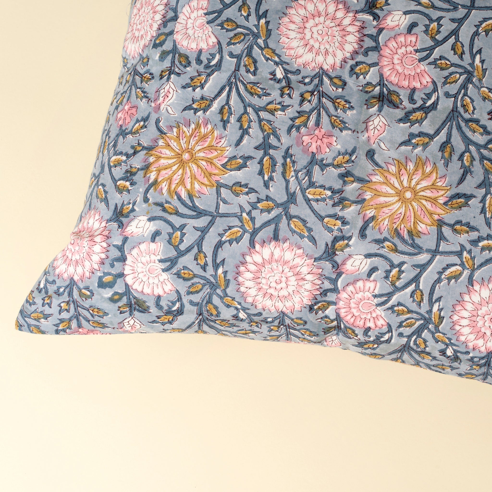 20x20 Block Print Pillow, Blue