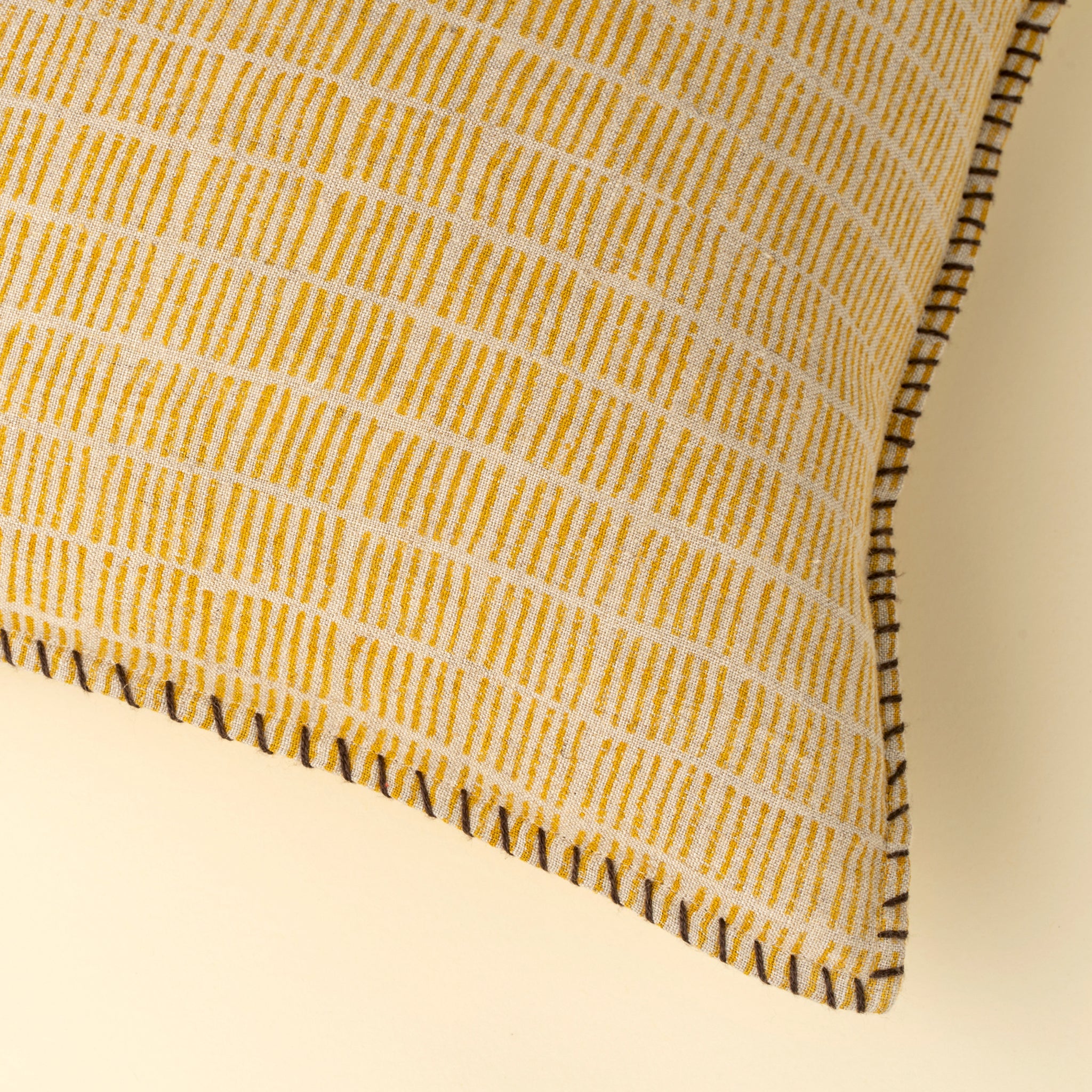 16x24 Dash & Dot Linen Pillow, Sunflower