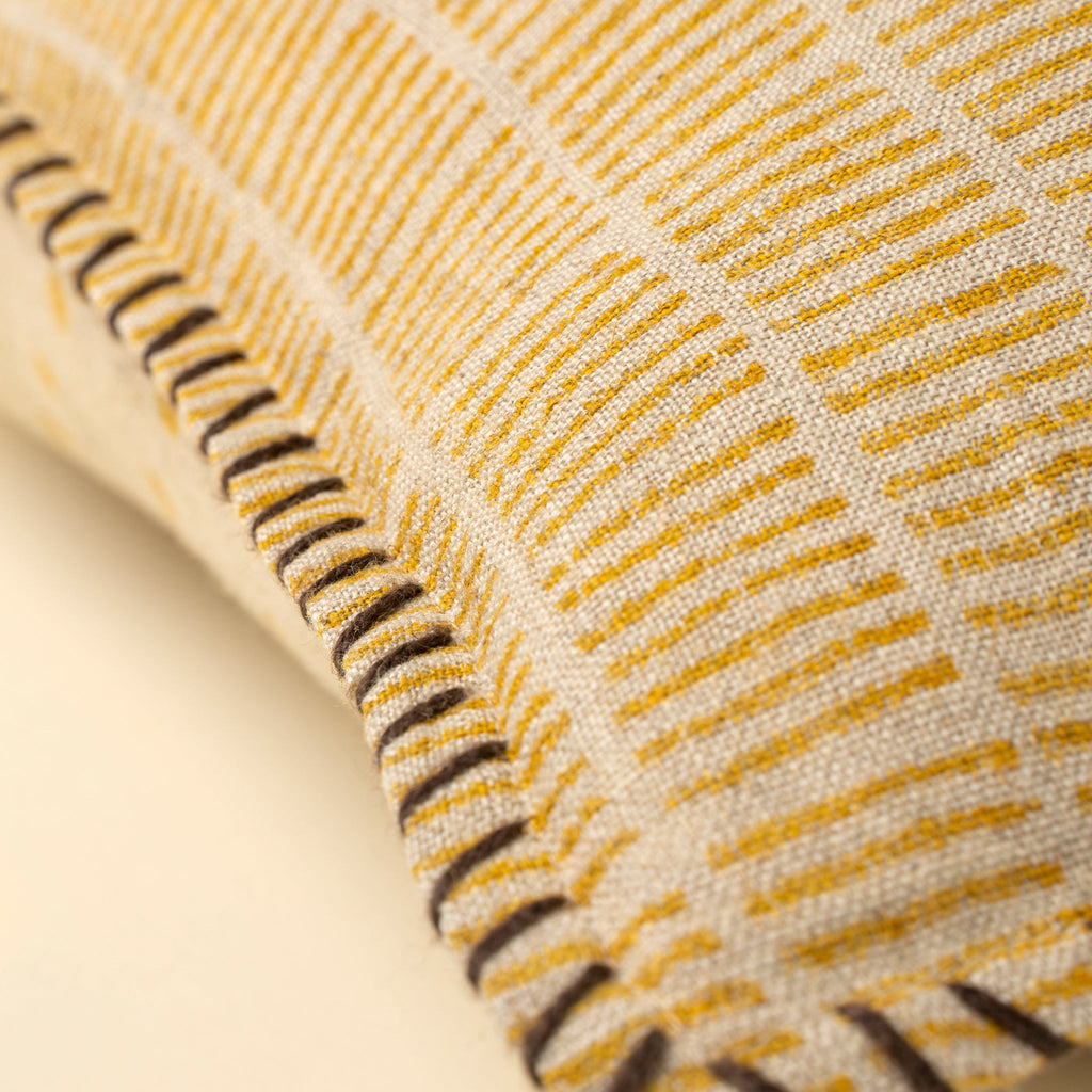 16x24 Dash & Dot Linen Pillow, Sunflower