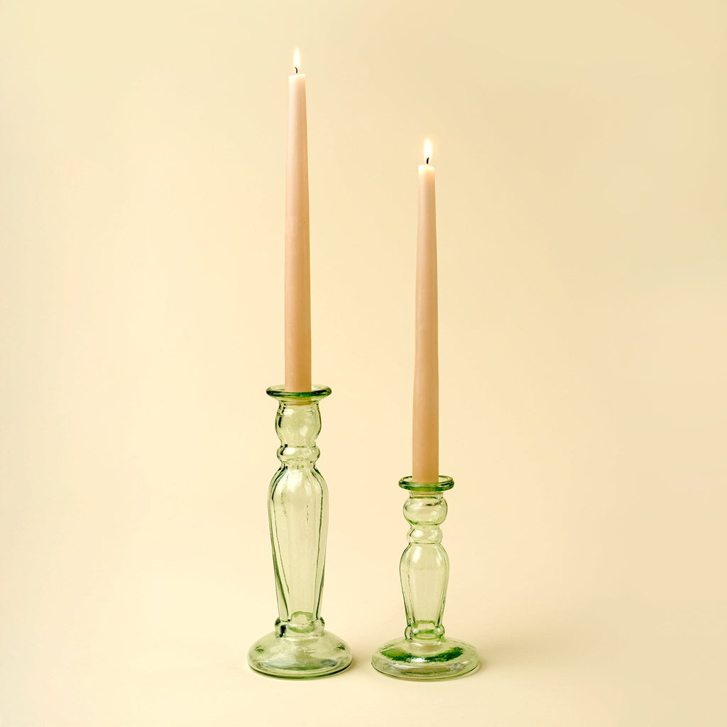 Vero Glass Candlestick L, Green