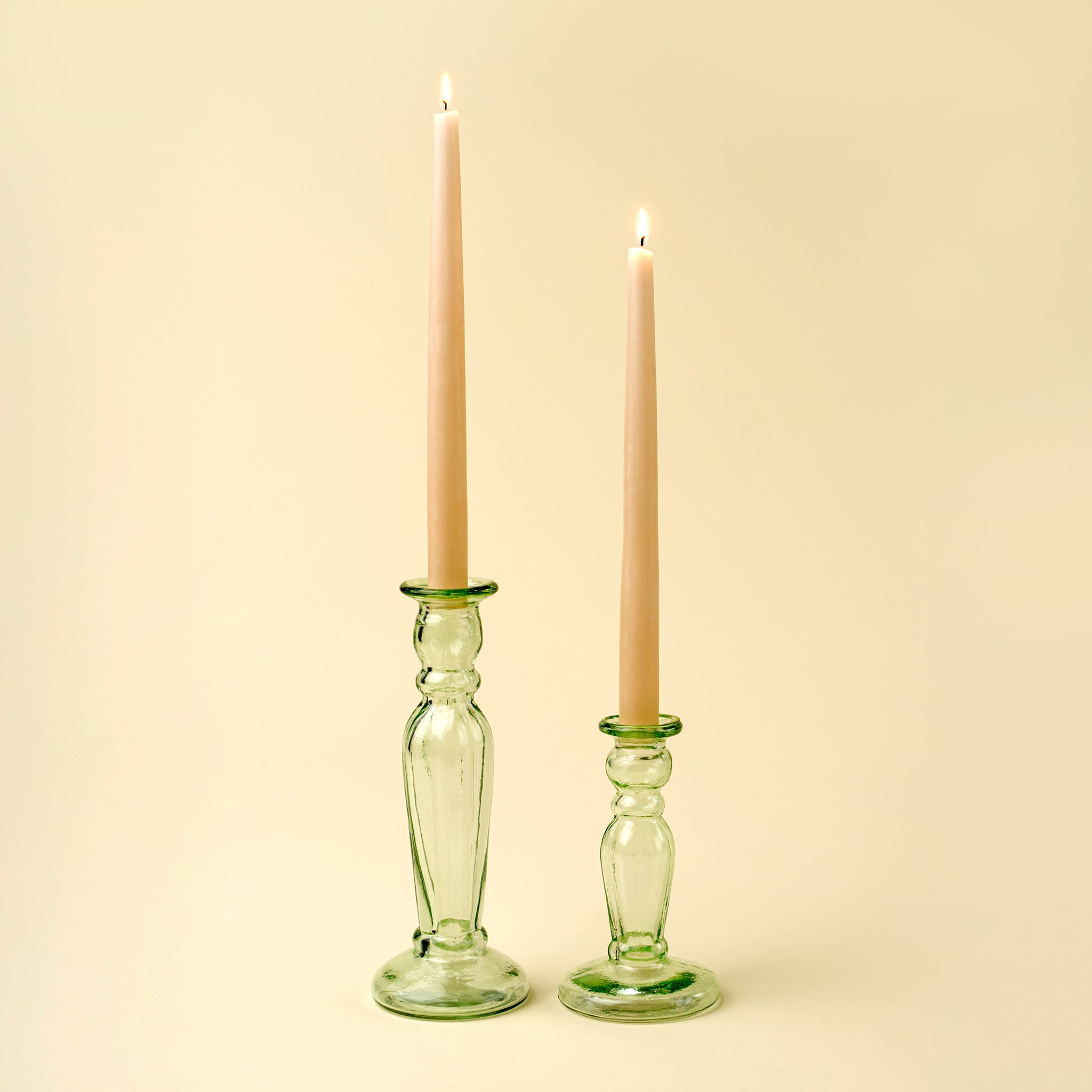 Vero Glass Candlestick L, Green