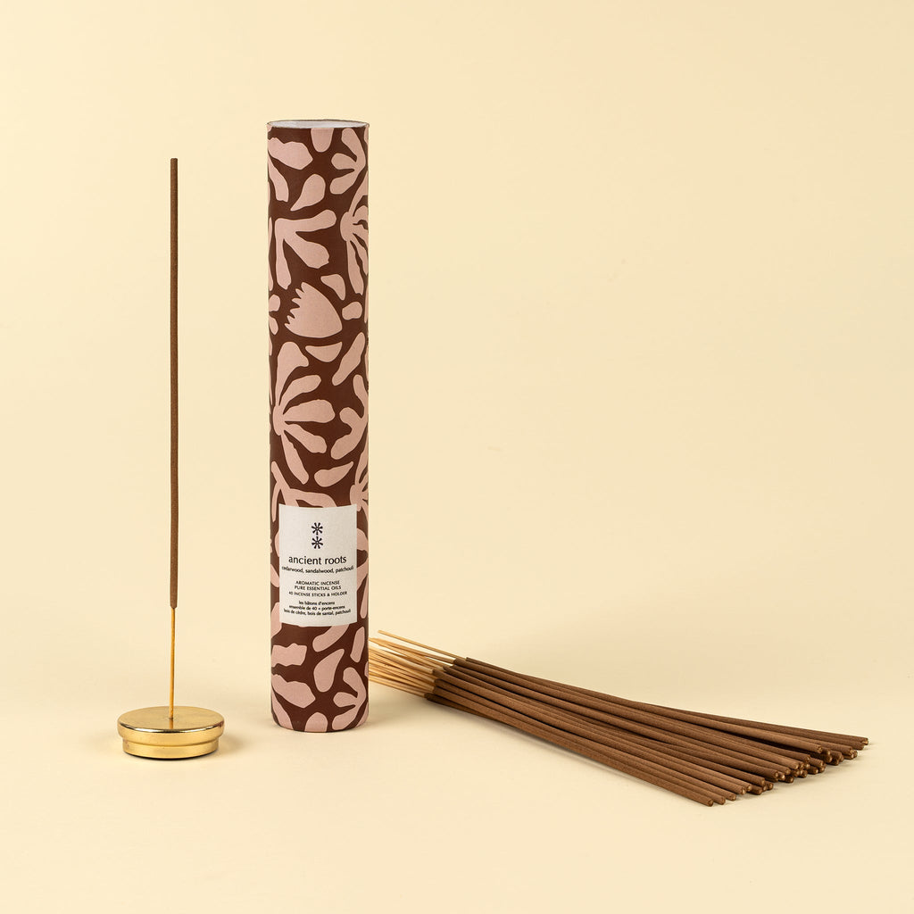 Ancient Roots Incense Set/30 Sticks + Holder