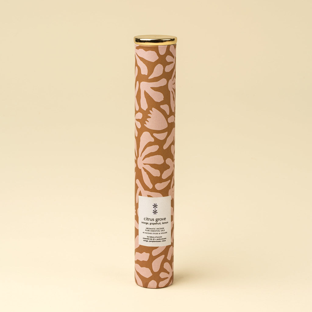 Citrus Grove Incense Set/30 Sticks + Holder