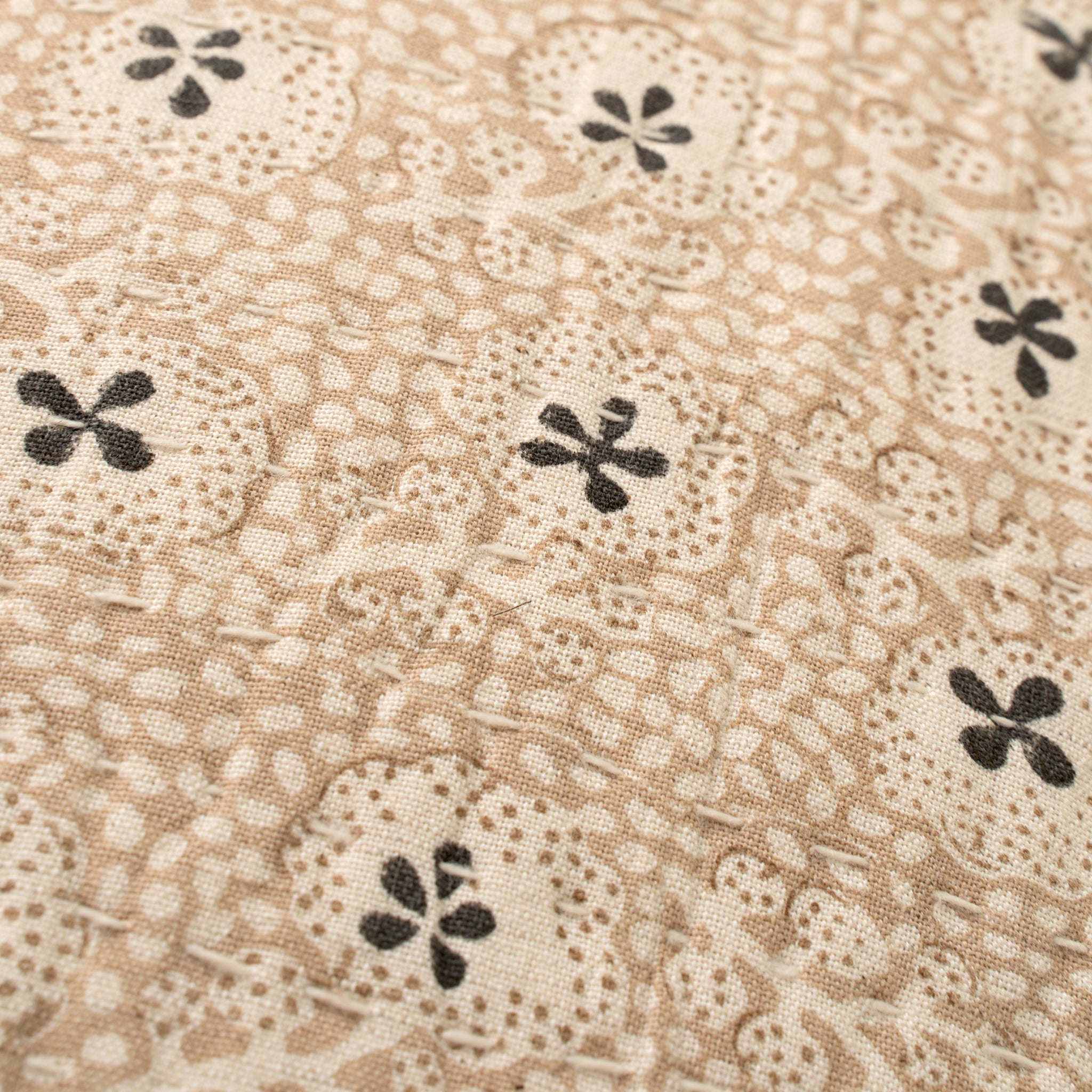 14x31 Clover Block Print Kantha Pillow
