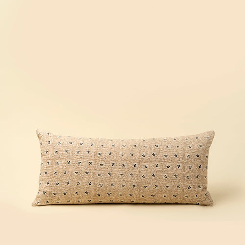 14x31 Clover Block Print Kantha Pillow