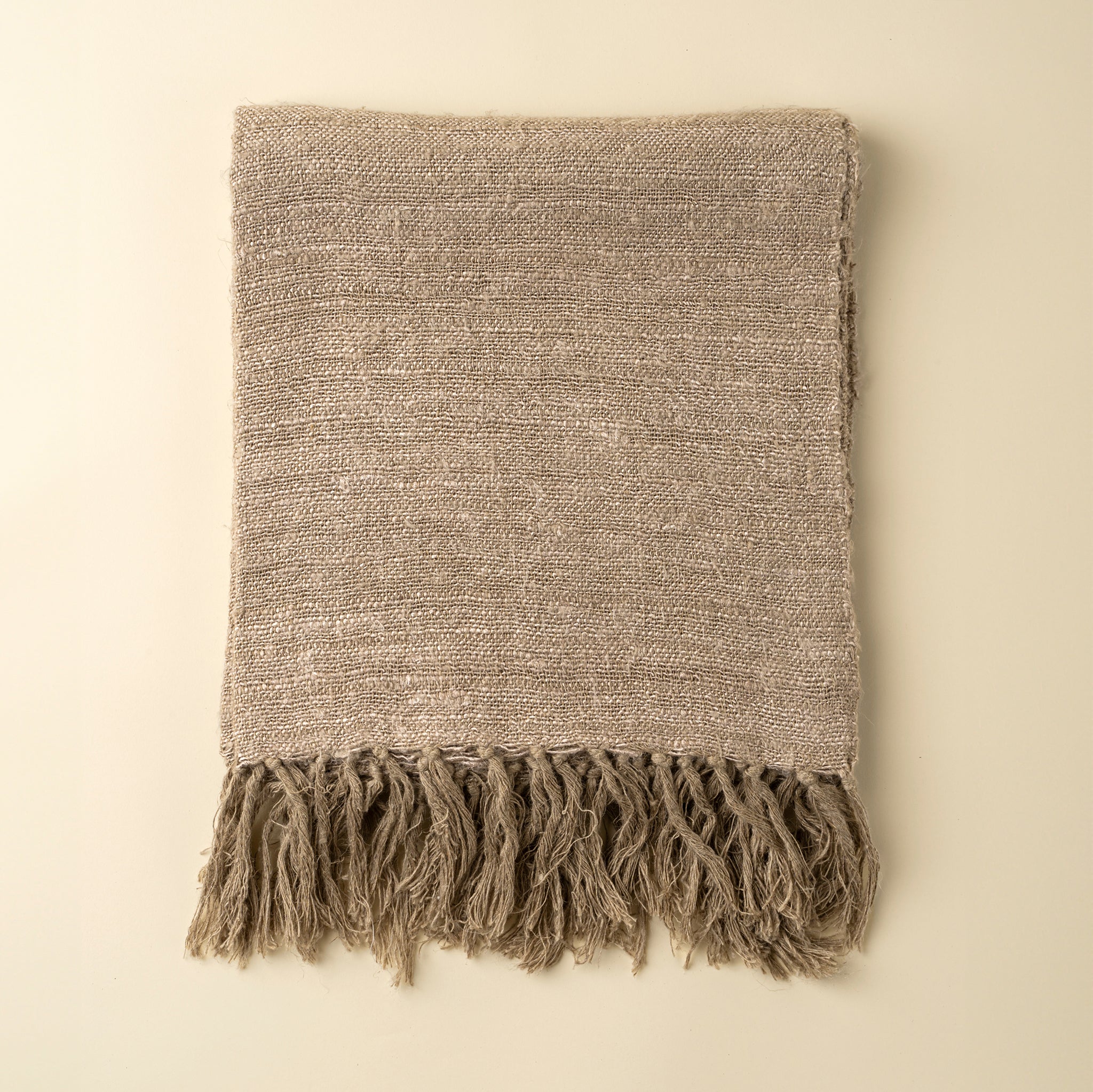 Nomad Linen Weave Throw, Fawn