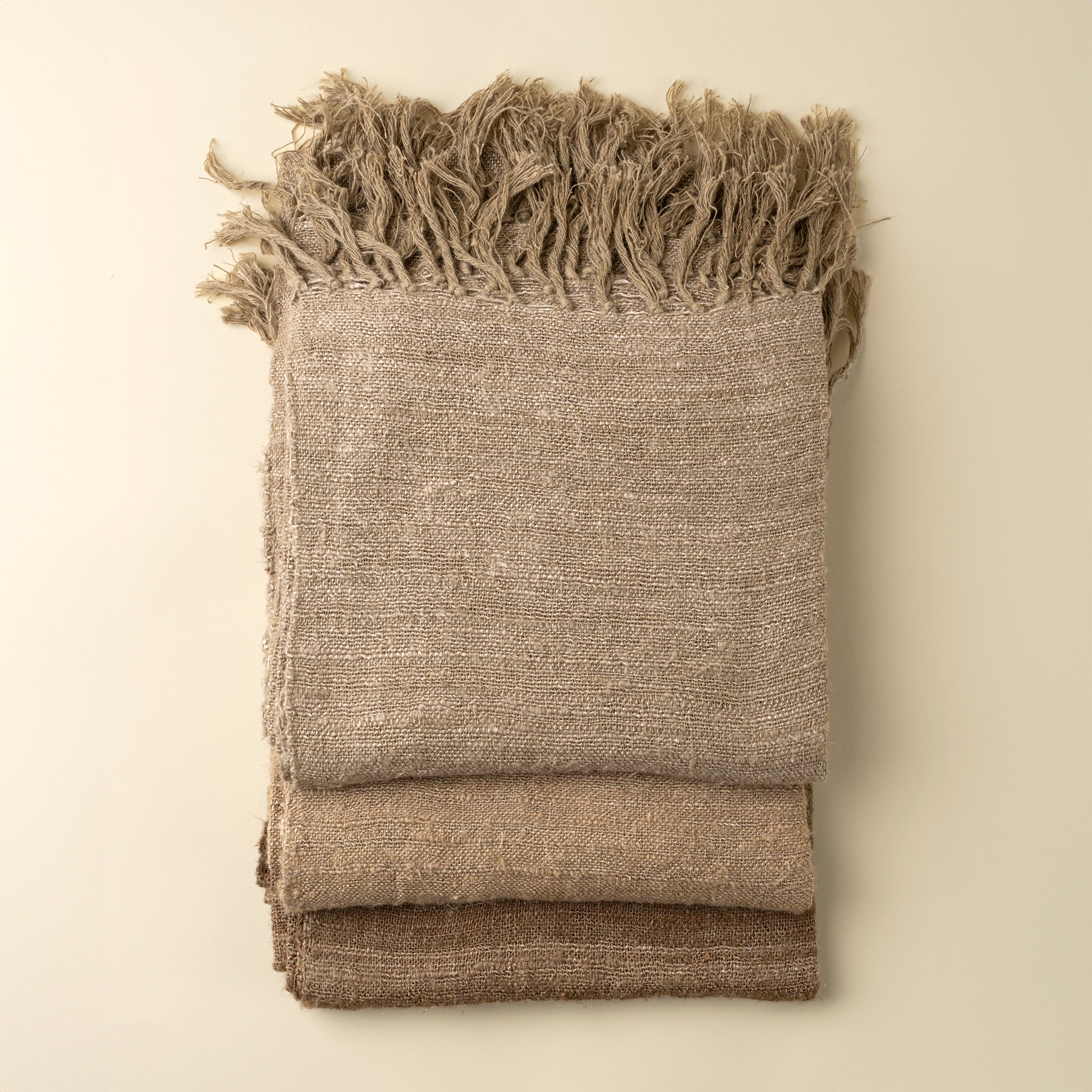 Nomad Linen Weave Throw, Fawn