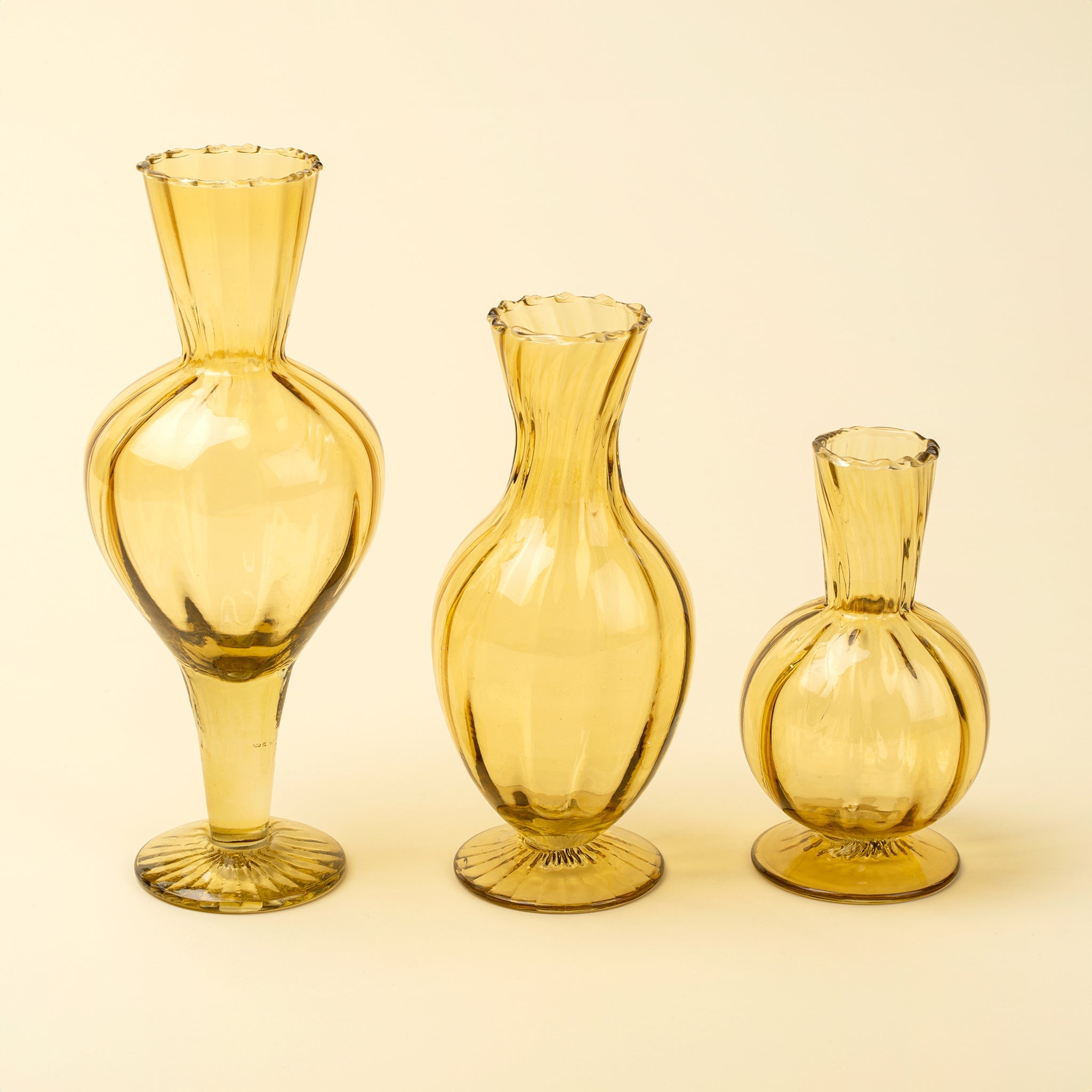 Sundae Glass Vase S, Amber