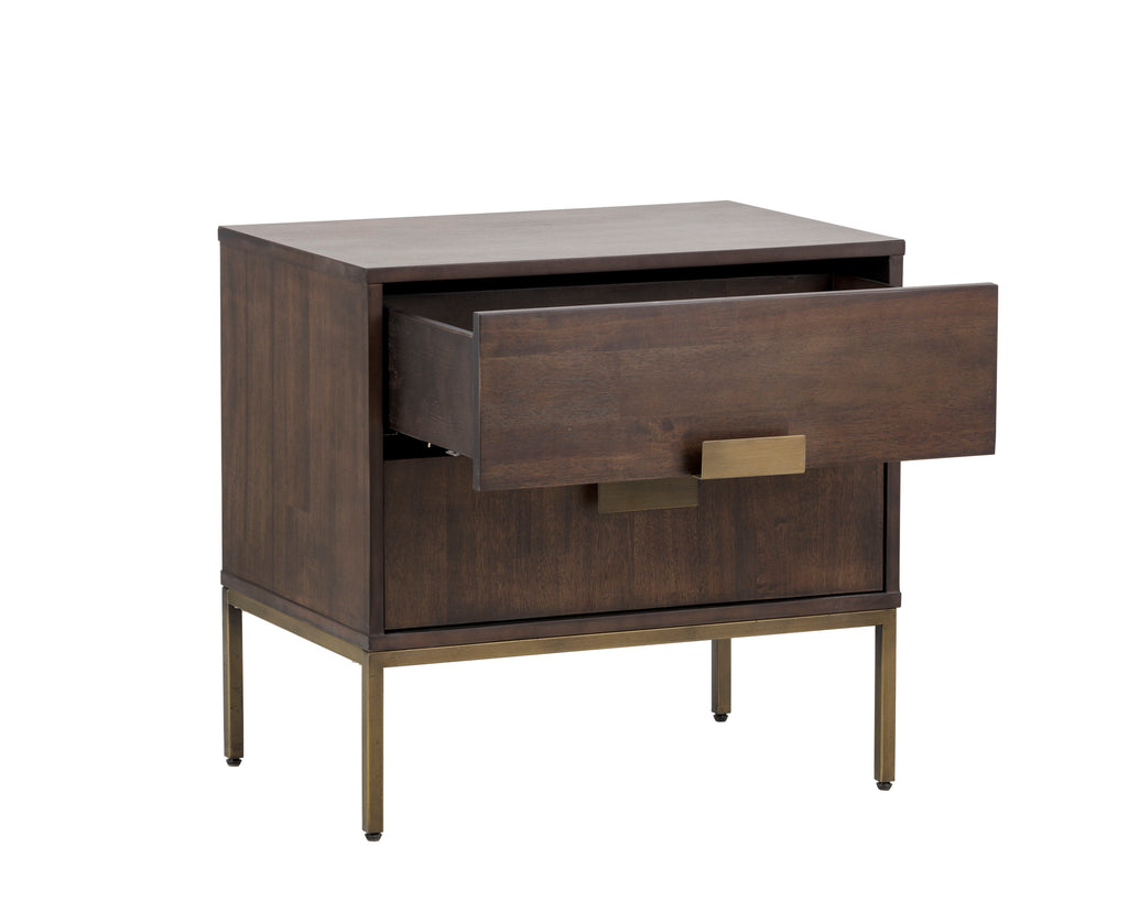 Jade Nightstand - Antique Brass - Dark Mango