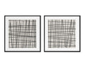 Crosshatch (Set Of 2) - 48" X 48" - Black Floater Frame
