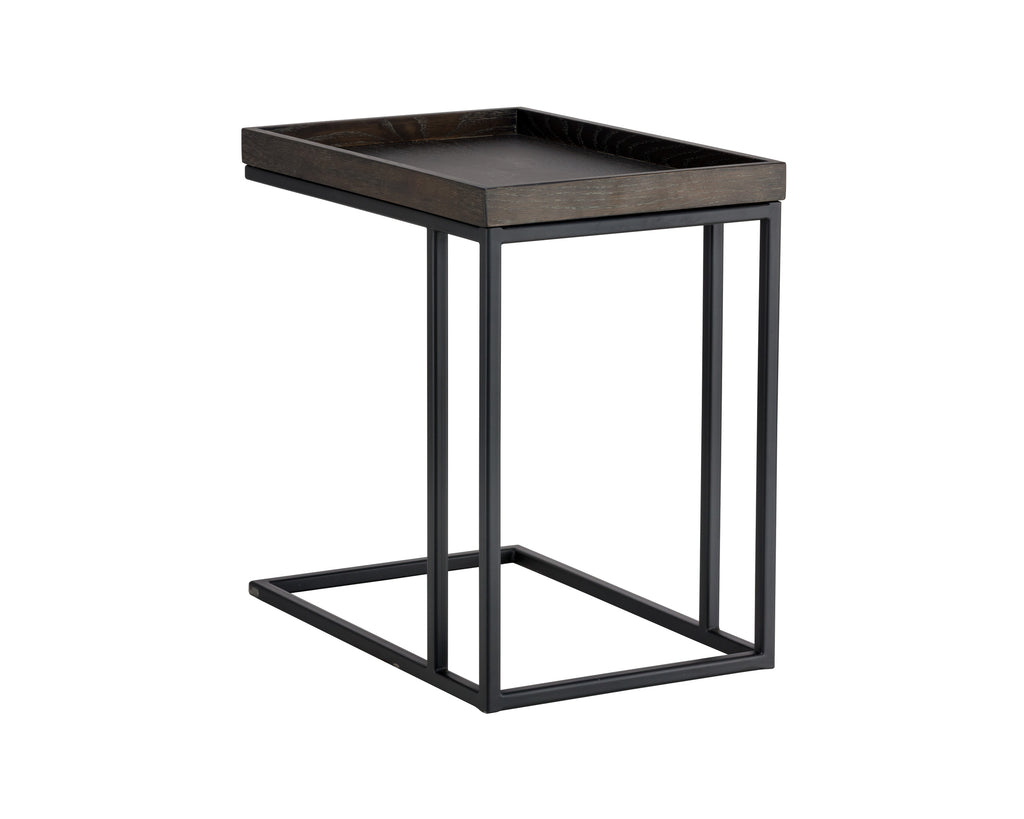Arden C-Shaped Side Table - Black - Charcoal Grey