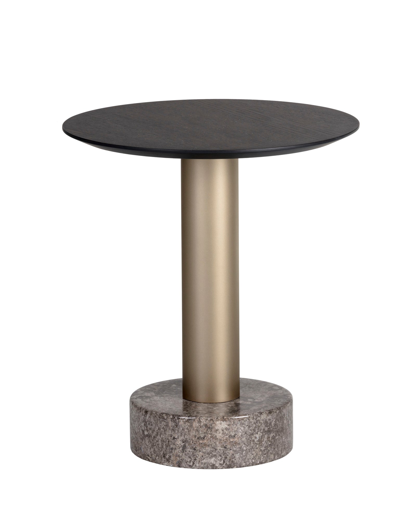 Monaco End Table - Gold - Grey Marble / Charcoal Grey