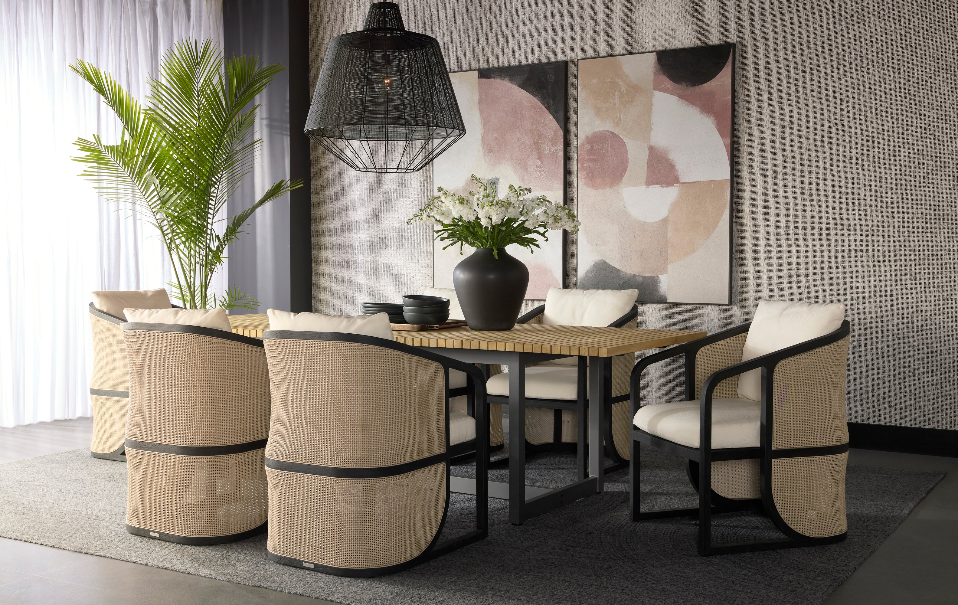 Palermo Dining Chair - Charcoal - Stinson Cream