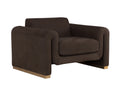 Romer Armchair - Brushed Gold - Nubuck Cocoa Leather