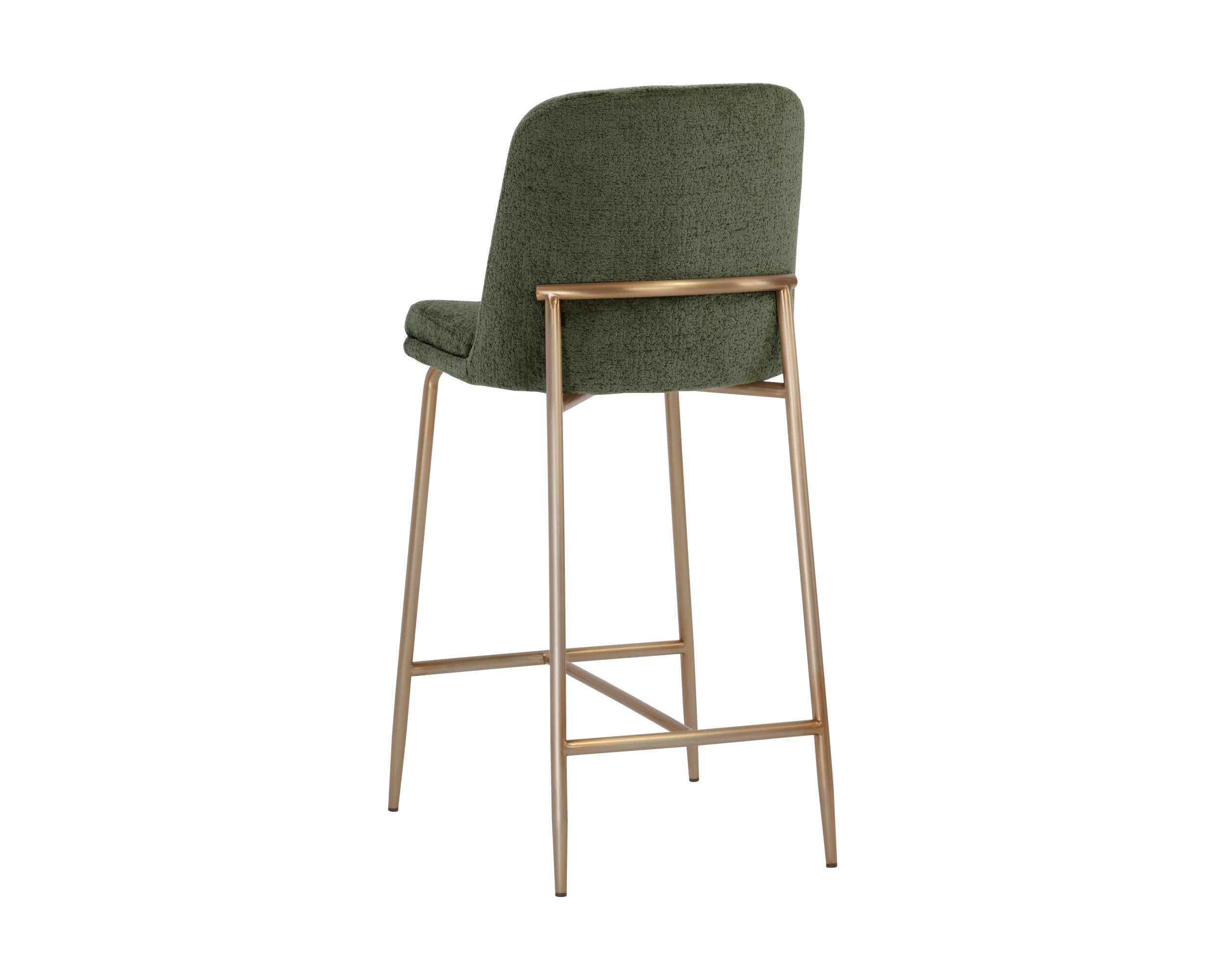 Zeke Counter Stool - Antique Brass - Bergen Olive