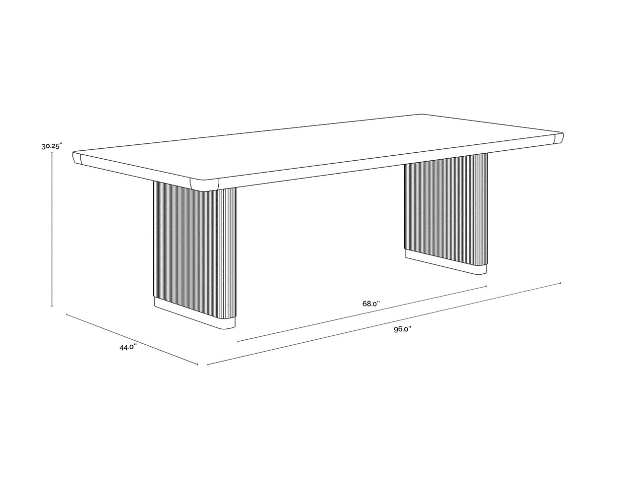 Kalla Dining Table - Rectangular - Rustic Oak - 96"