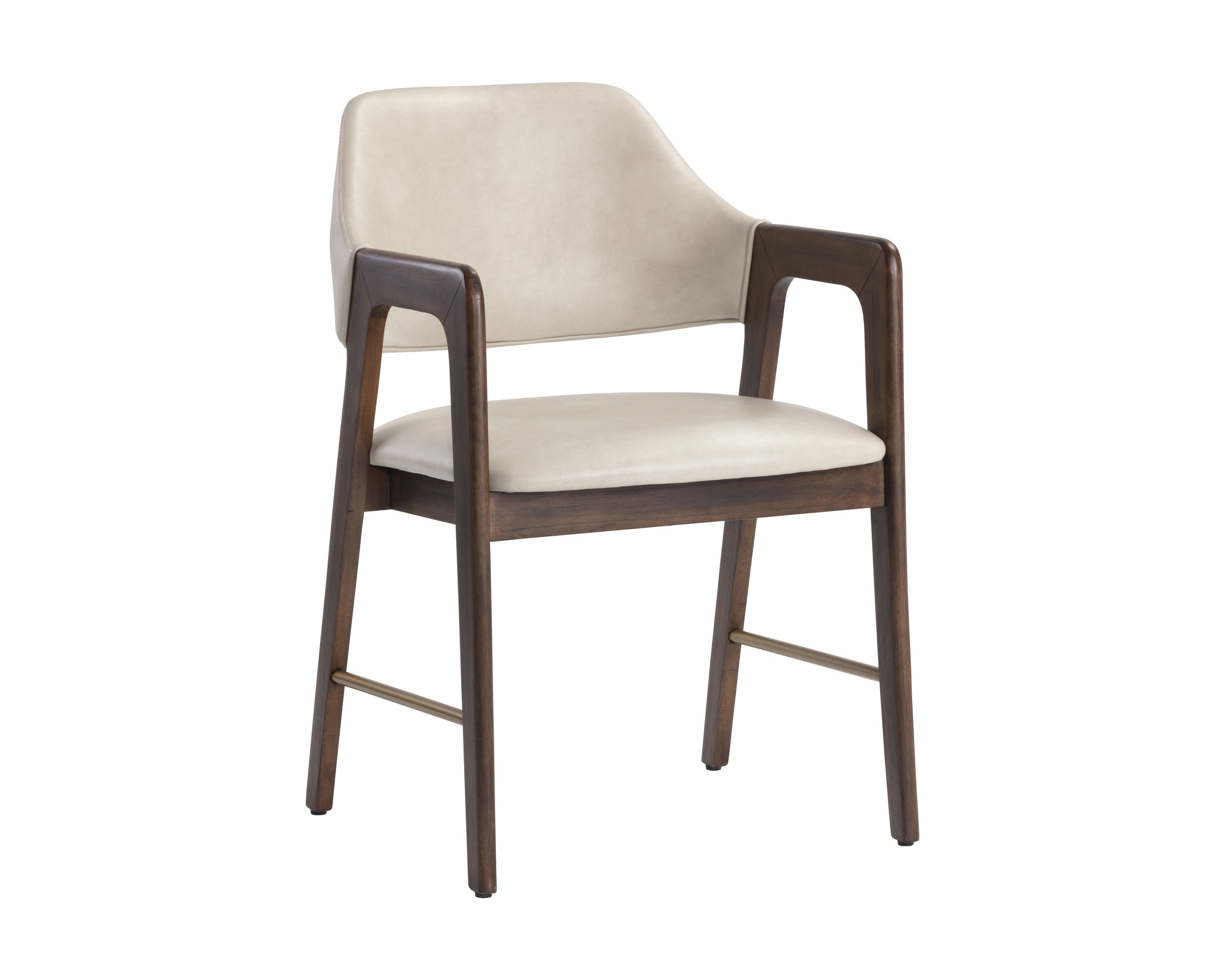 Milton Dining Armchair - Smoke Acacia - Bravo Cream
