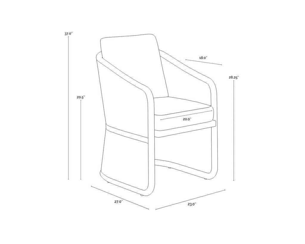 Allariz Dining Armchair - Greige - Stinson White