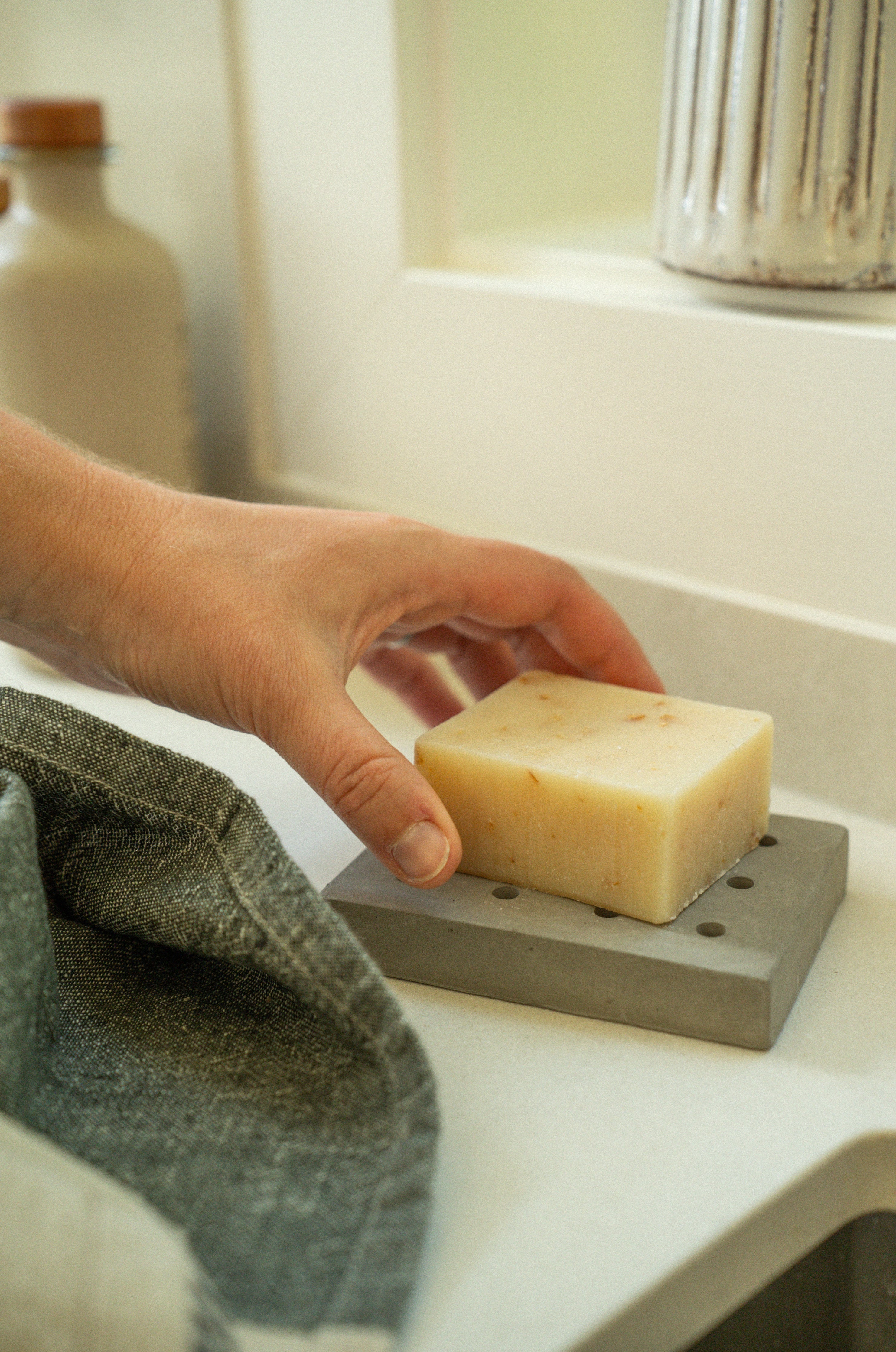 Concrete Soap Dish, Dots