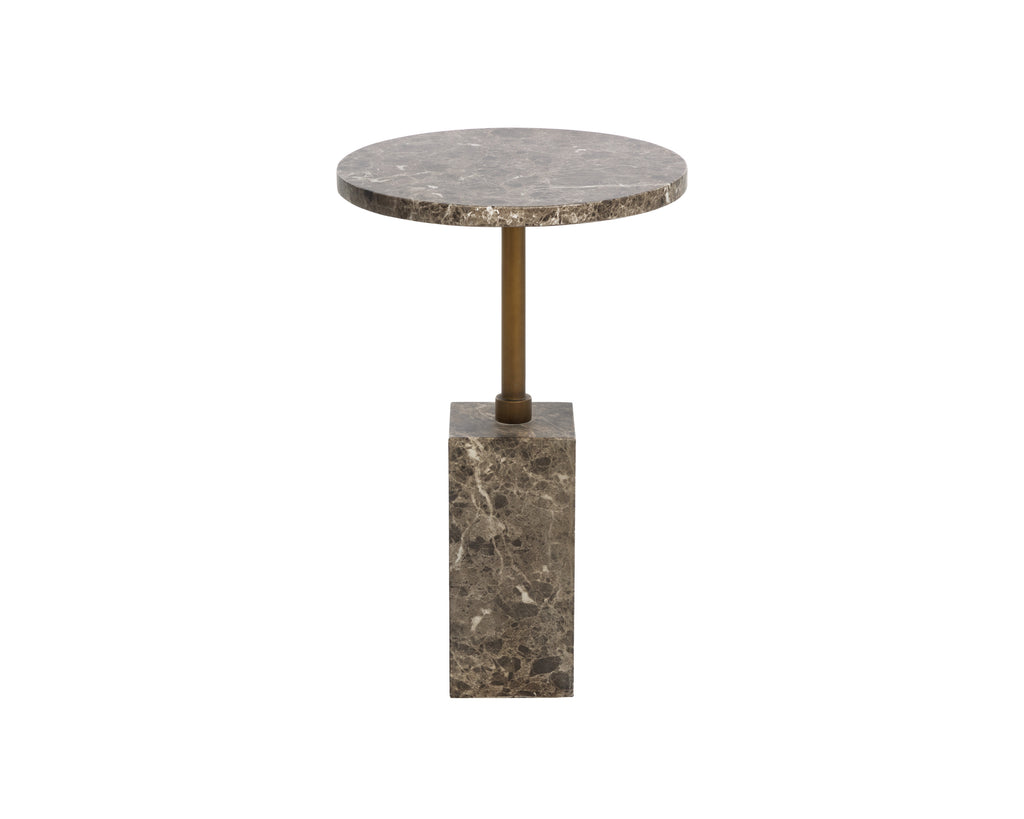 Mizani End Table - Marble Look - Dark Emperador