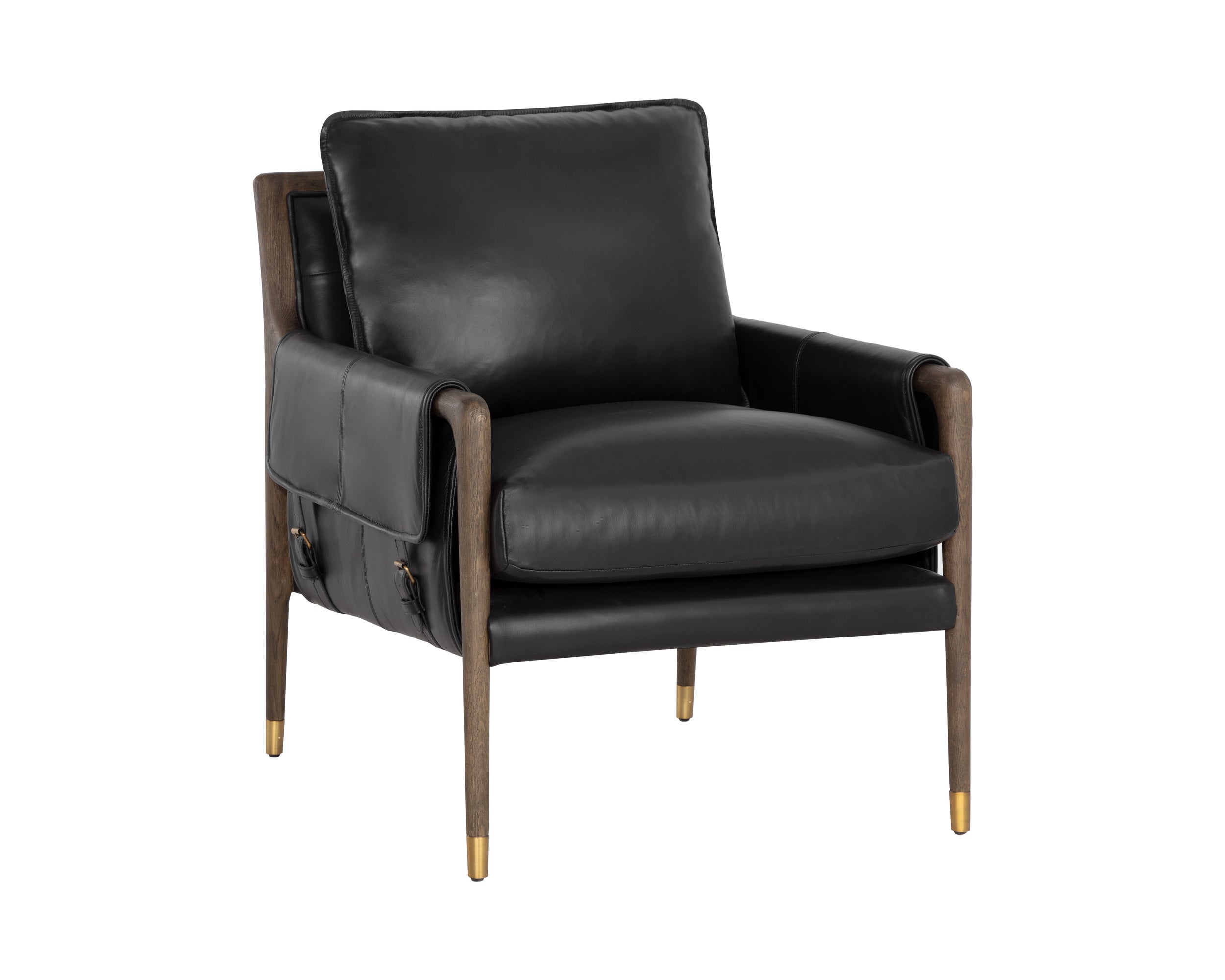 Mauti Armchair - Distressed Brown - Cortina Black Leather