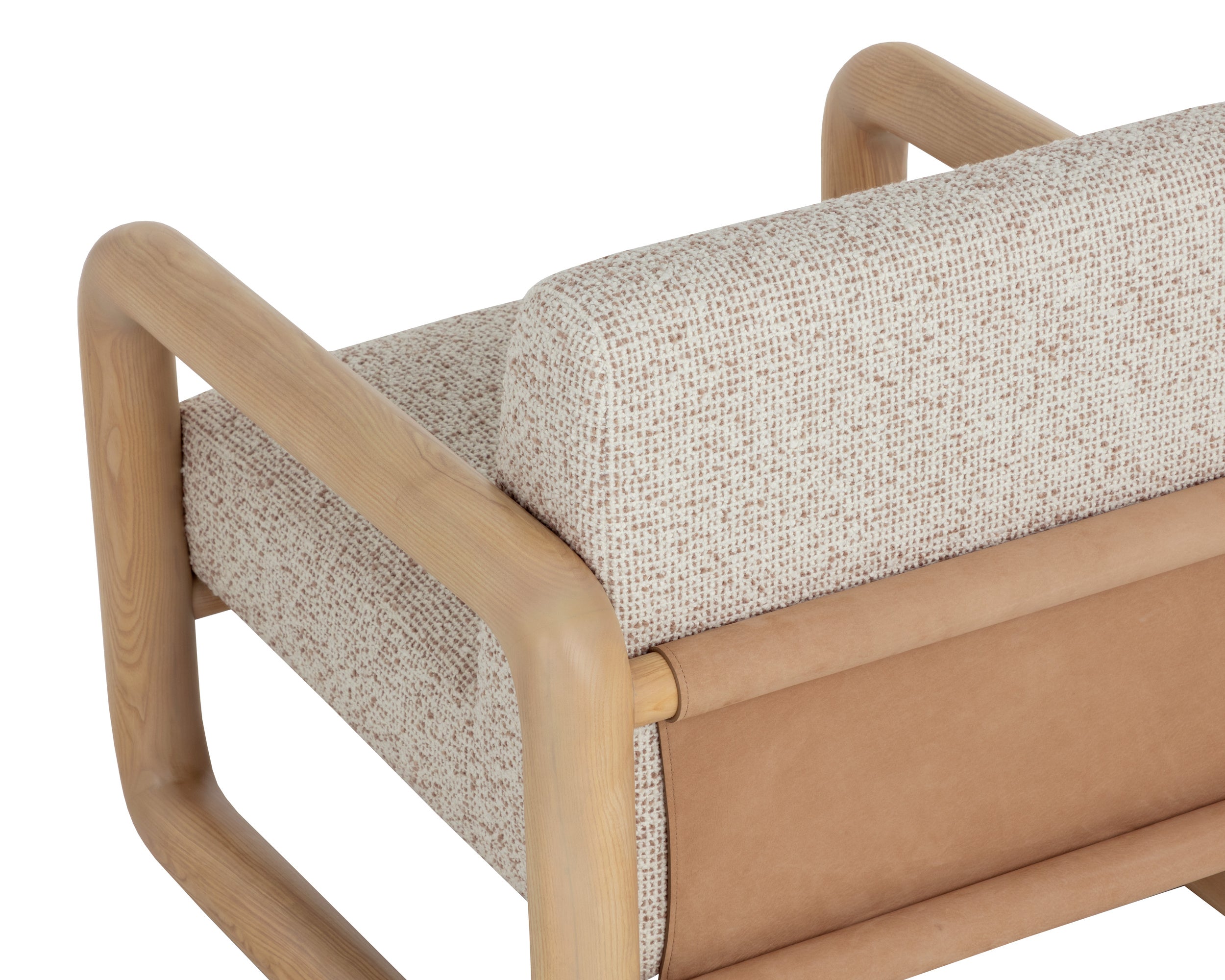 Nubo Lounge Chair - Noah Ecru / Nubuck Tan Leather