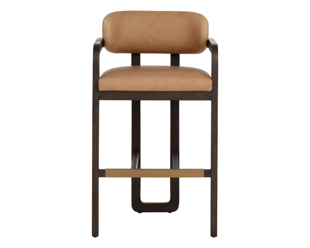 Madrone Barstool - Brown - Ludlow Sesame Leather