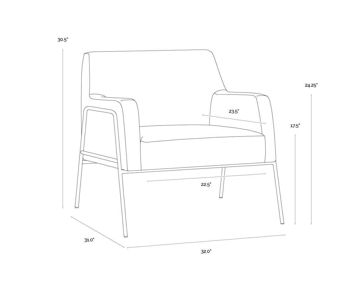 Cybil Lounge Chair - Dove Cream