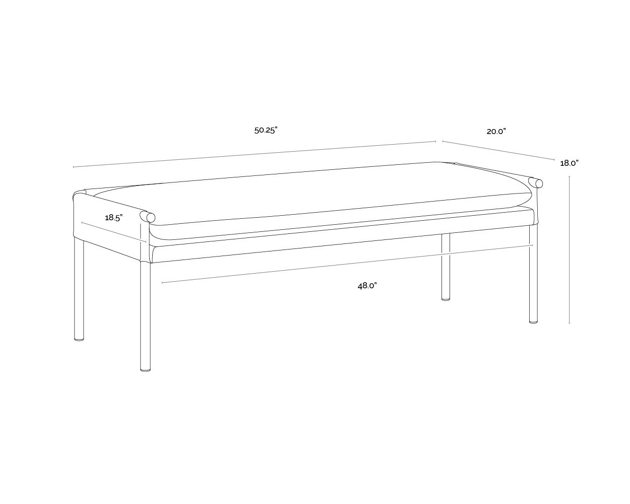 Bellevue Bench - Bravo Cream