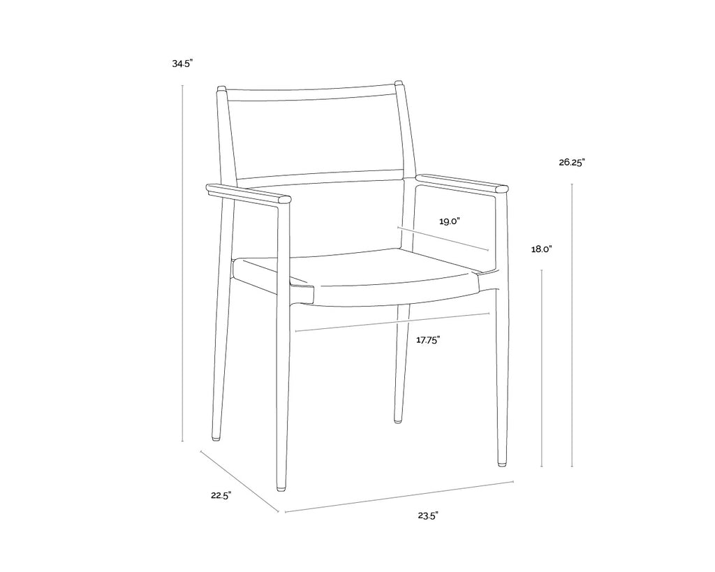 Nava Stackable Dining Armchair - Black