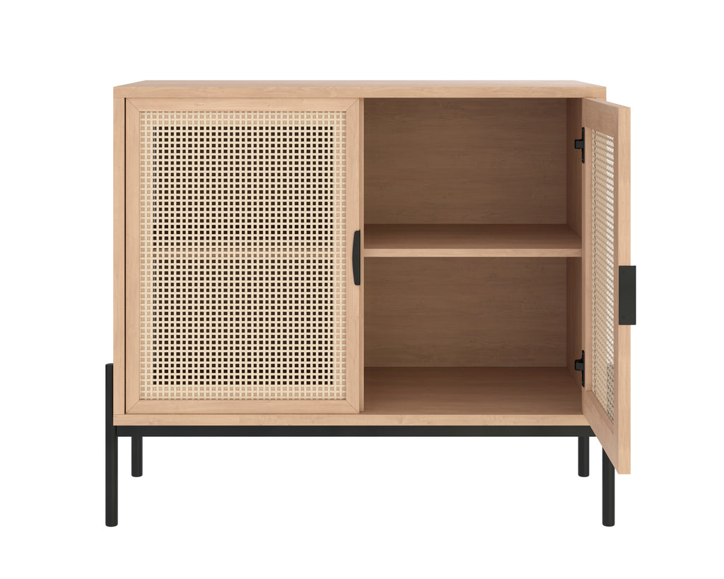 Avida Sideboard - Small - Black - Rustic Oak/Natural