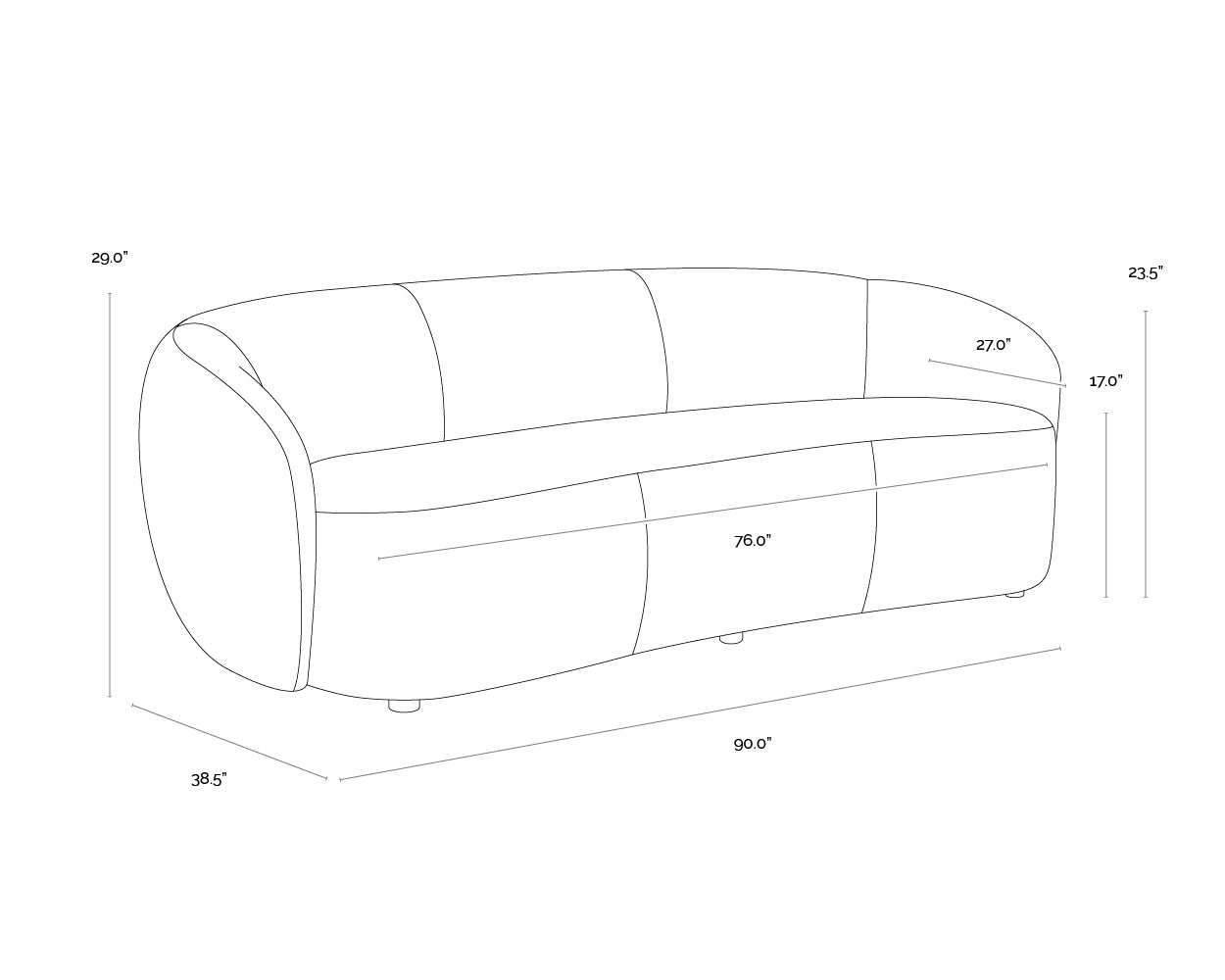 Lorne Sofa - Merino Pearl