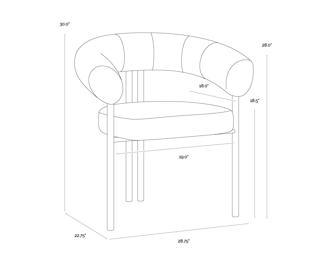 Oniva Dining Armchair - Black - Noah Meadow