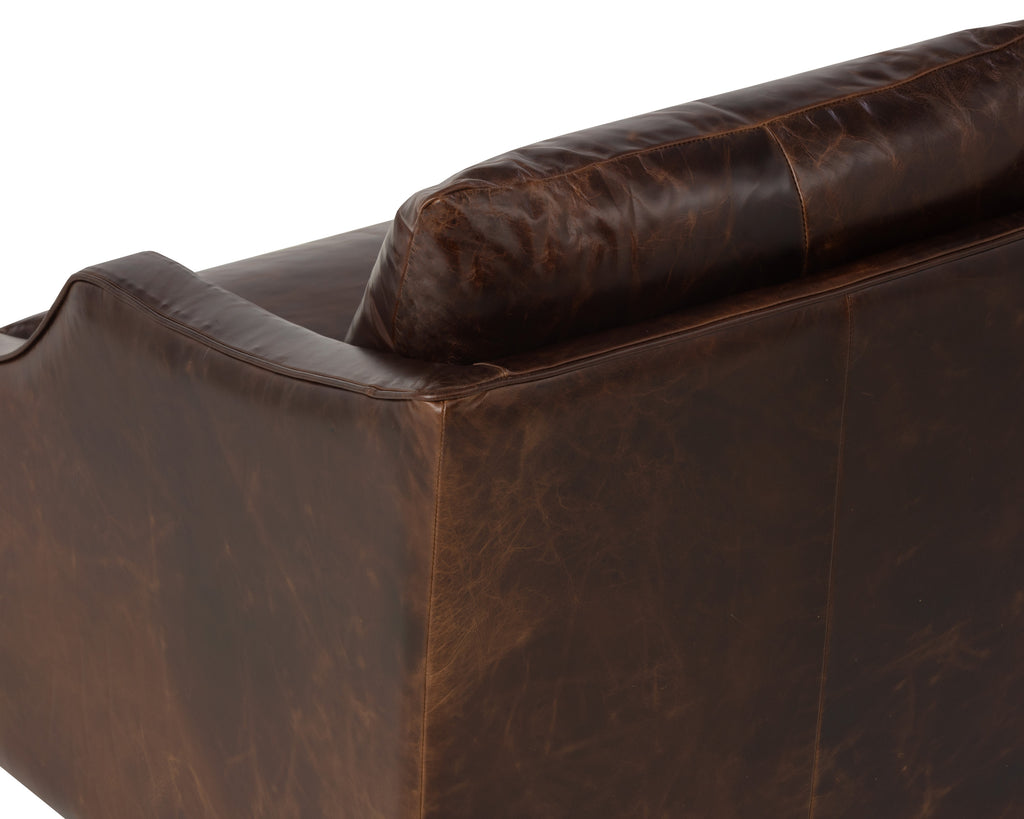 Orwell Swivel Lounge Chair - Chocolate Leather