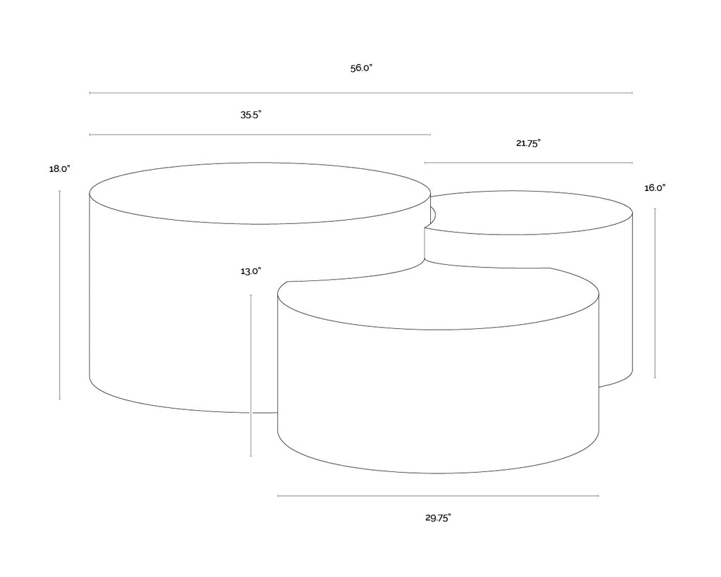 Neo Nesting Coffee Table (Set Of 3)
