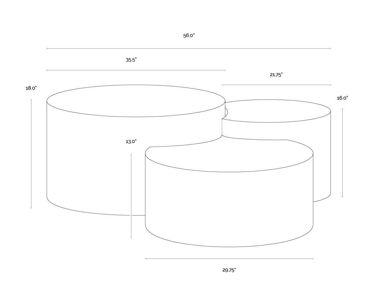 Neo Nesting Coffee Table (Set Of 3)