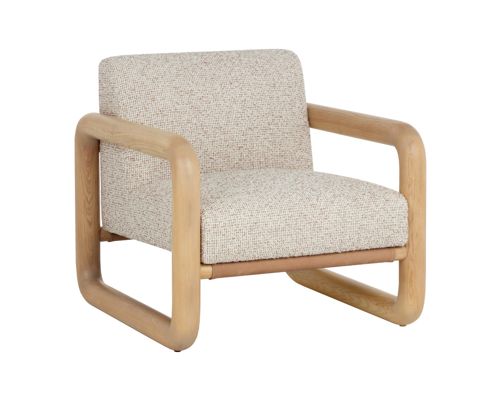 Nubo Lounge Chair - Noah Ecru / Nubuck Tan Leather