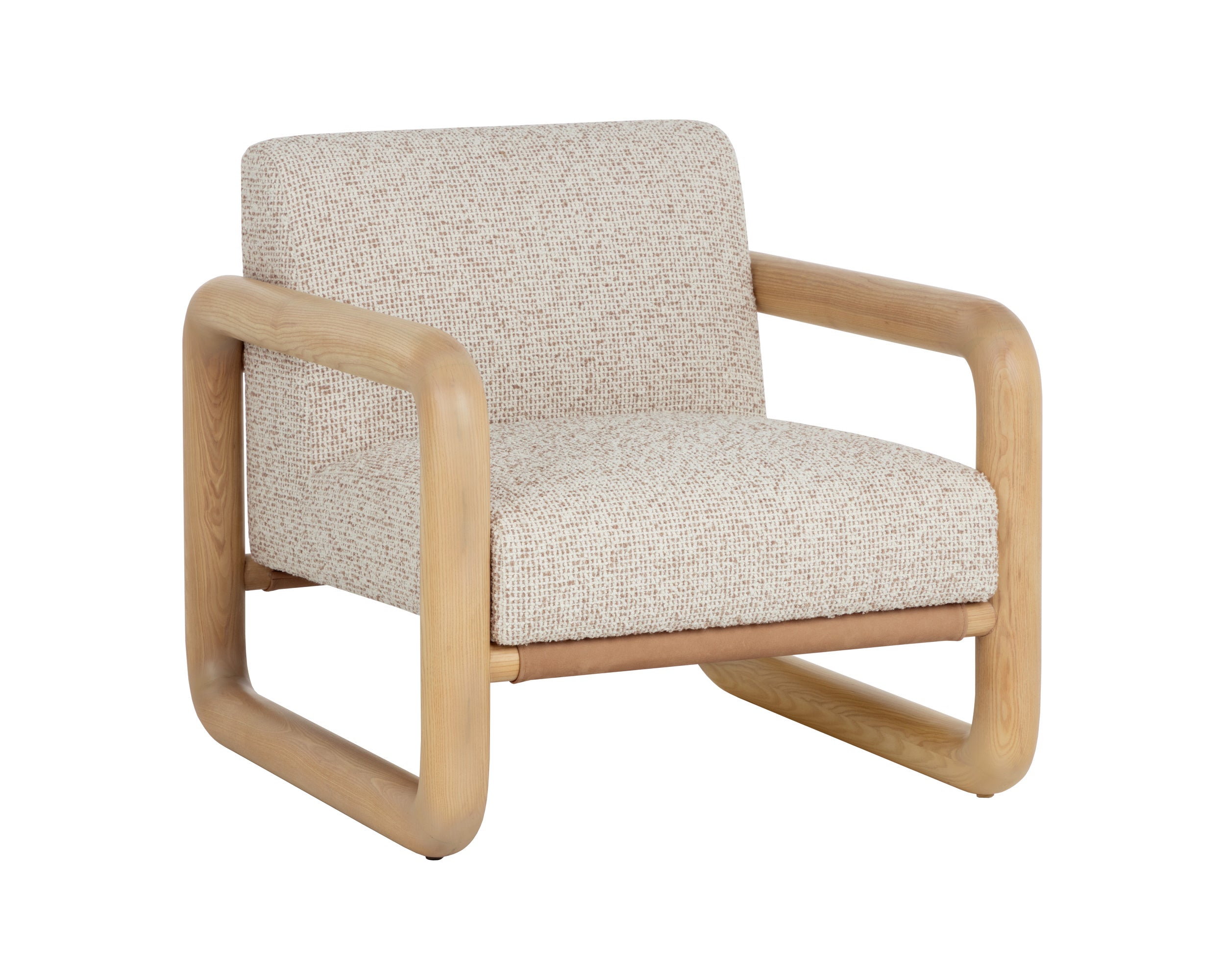 Nubo Lounge Chair - Noah Ecru / Nubuck Tan Leather