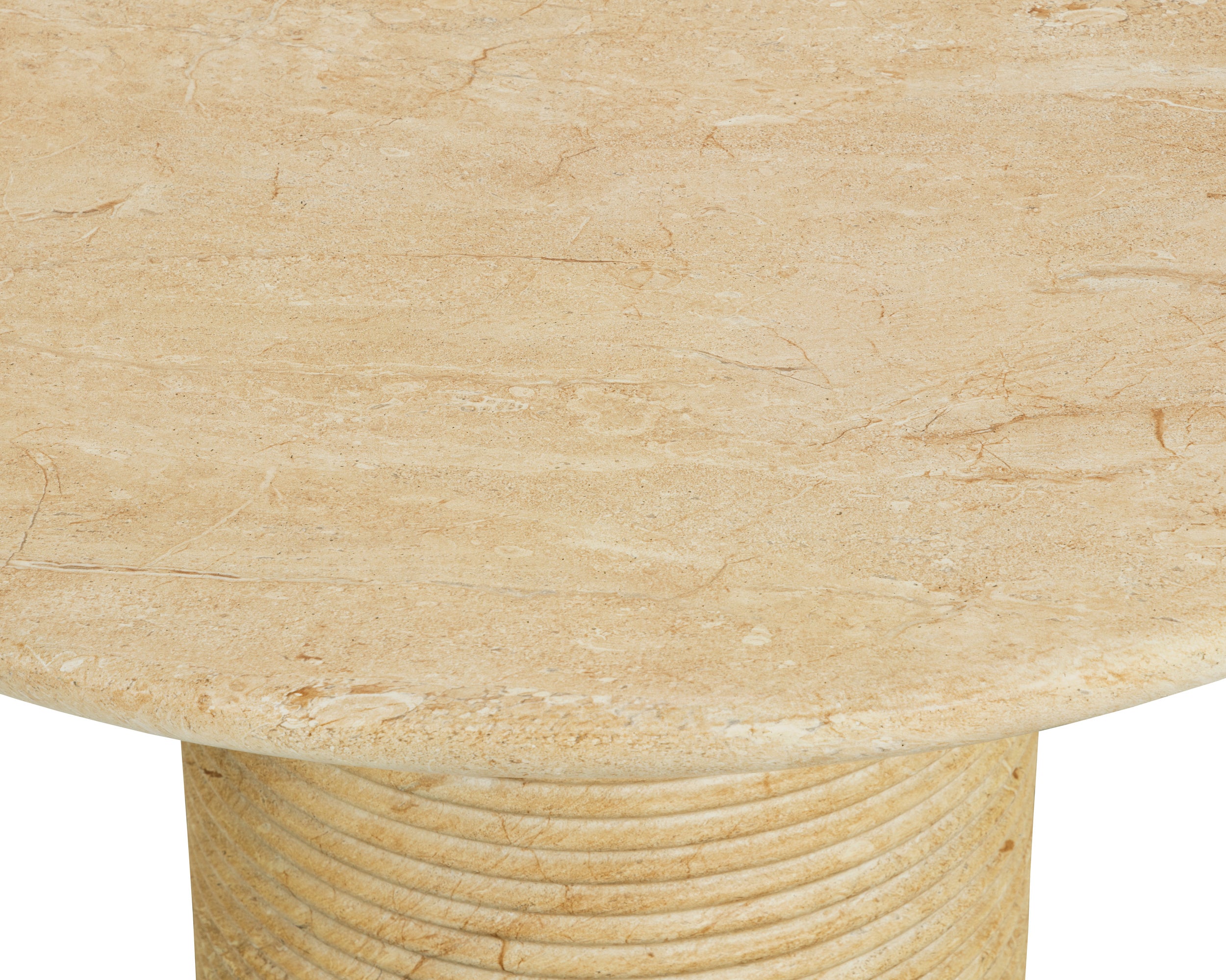 Riva Dining Table - Travertine Look - Natural - 43"