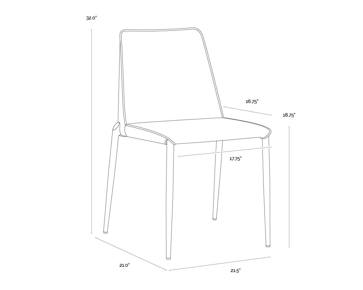 Renee Stackable Dining Chair - Black - Dillon Stratus / Dillon Black