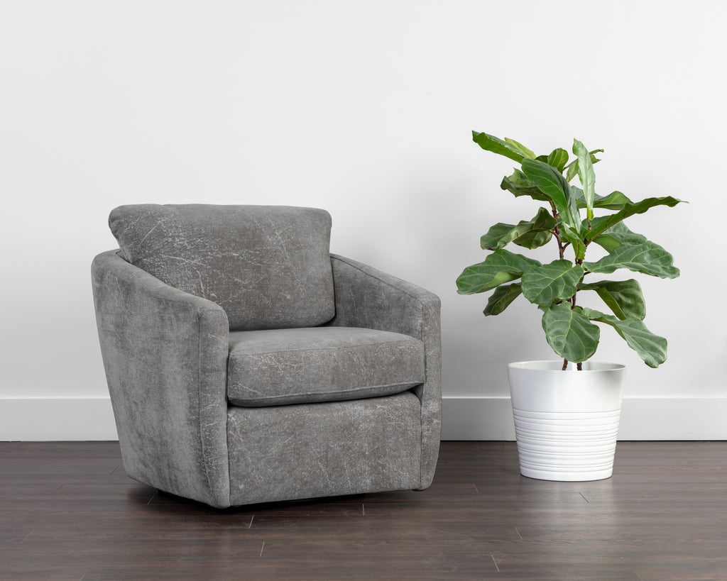 Irina Swivel Lounge Chair - Nepal Pebble