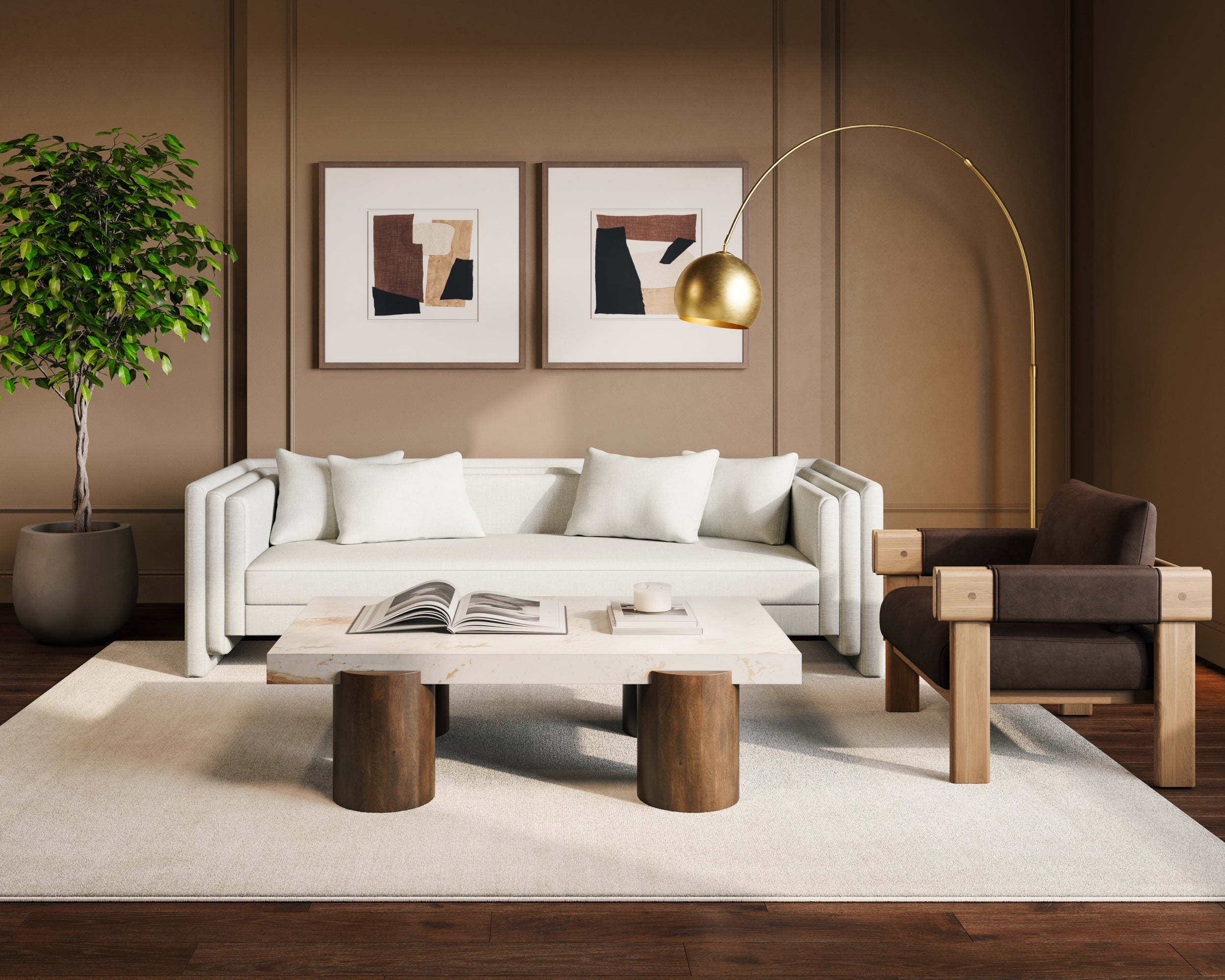 Vern Floor Lamp - Brass