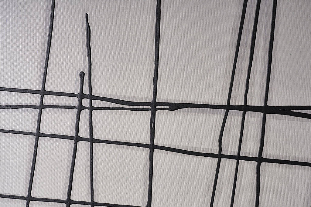 Crosshatch (Set Of 2) - 48" X 48" - Black Floater Frame