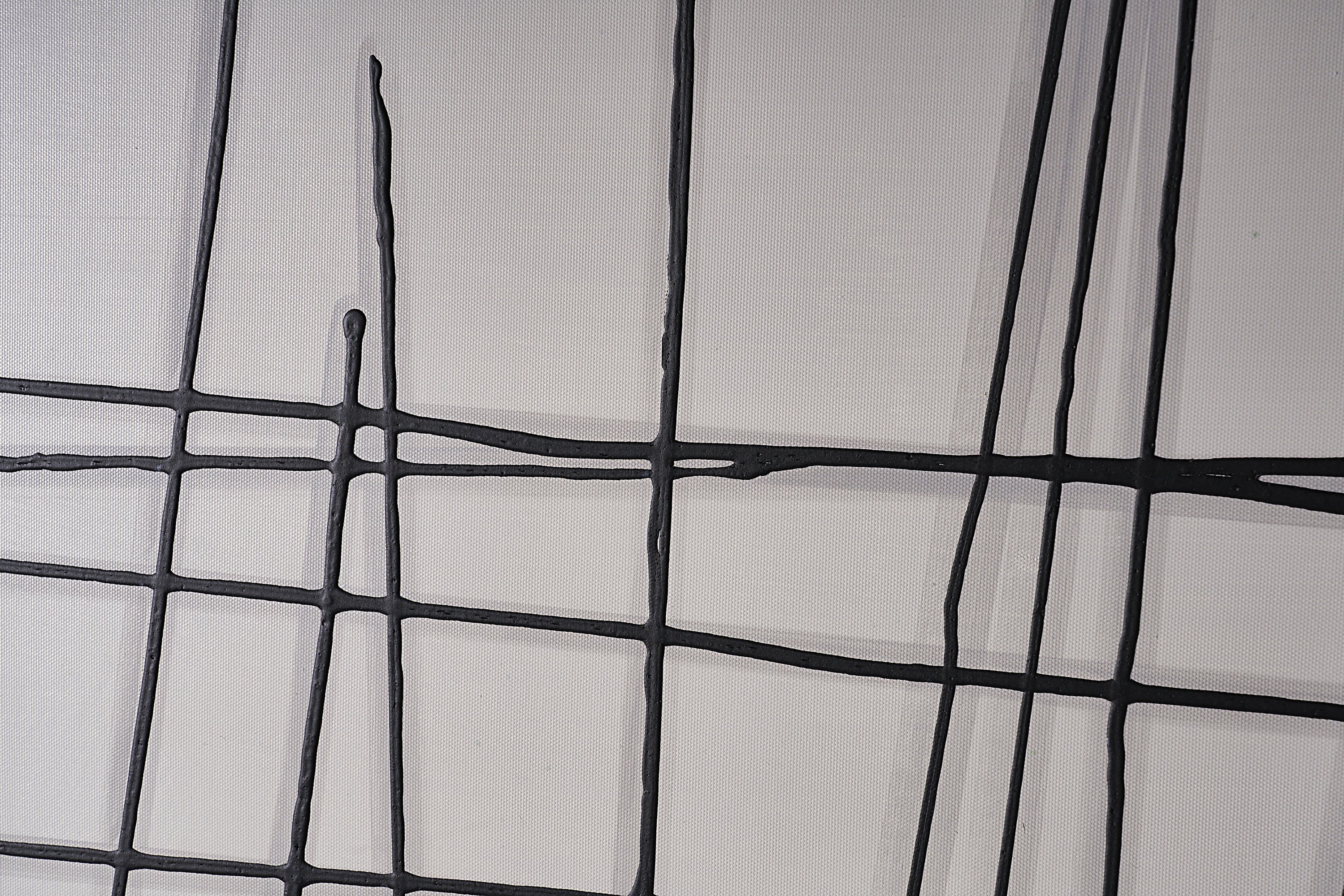 Crosshatch (Set Of 2) - 48" X 48" - Black Floater Frame