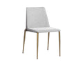 Renee Stackable Dining Chair - Antique Brass - Belfast Heather Grey / Bravo Metal